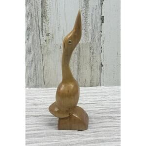 Vintage‎ MCM Handcarved Wooden Duck Goose Long Neck SIGNED WPC 6/87 6.5 Inches